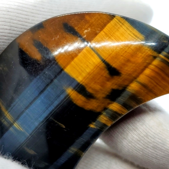 Tiger Eye Multi Colored Yellow, Dark Blue Beautiful Crystal Gemstone 61g - Picture 5 of 16